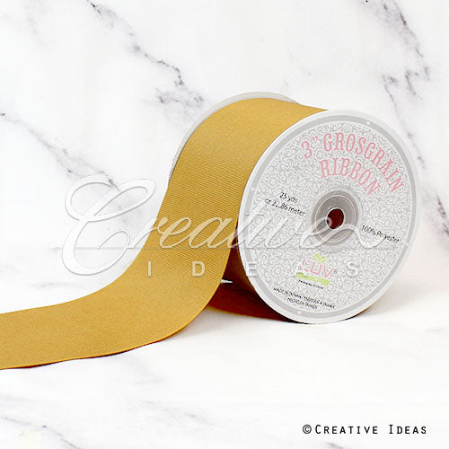 3" Grosgrain Ribbon - 25 Yards (Antique Gold)