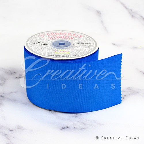 3" Grosgrain Ribbon - 25 Yards (Electric Blue)