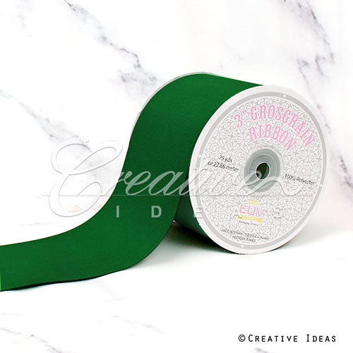 3" Grosgrain Ribbon - 25 Yards (Emerald Green)