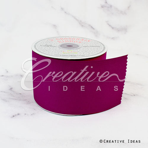 3" Grosgrain Ribbon - 25 Yards (Fuchsia)
