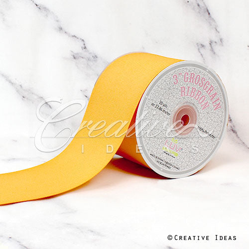 3" Grosgrain Ribbon - 25 Yards (Light Gold)