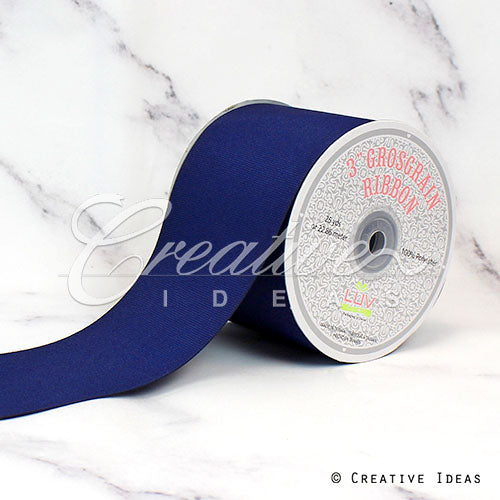 3" Grosgrain Ribbon - 25 Yards (Navy Blue)