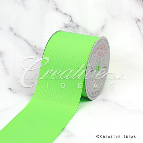 3" Grosgrain Ribbon - 25 Yards (Neon Green)