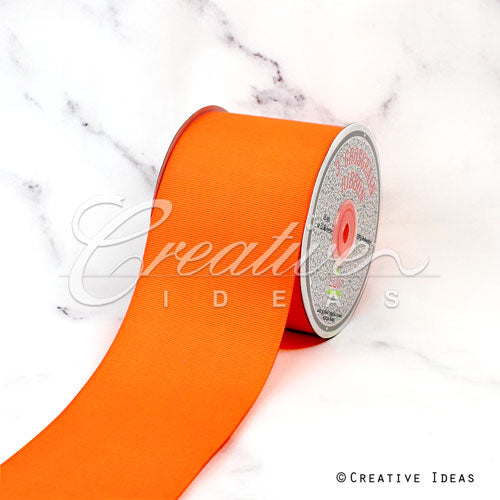 3" Grosgrain Ribbon - 25 Yards (Neon Orange)