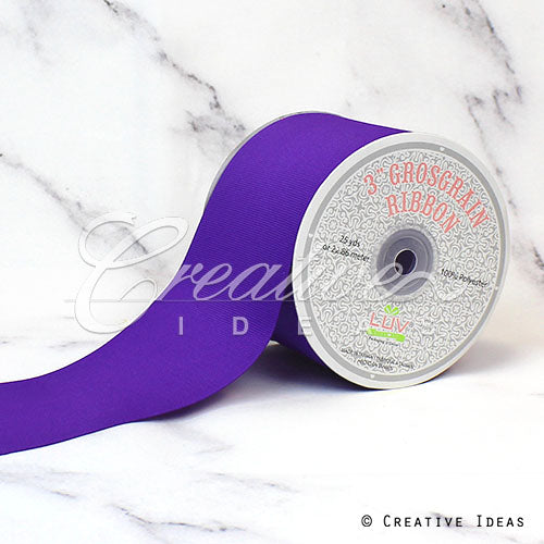 3" Grosgrain Ribbon - 25 Yards (Purple)