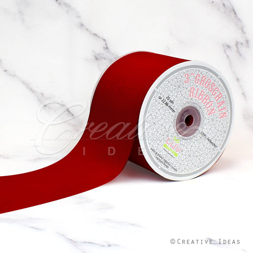 3" Grosgrain Ribbon - 25 Yards (Scarlet Red)