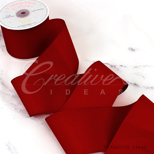 3" Grosgrain Ribbon - 25 Yards (Scarlet Red)