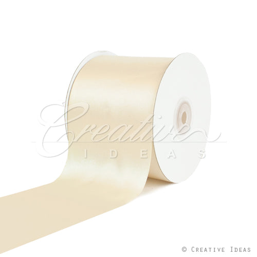3" Single Face Satin-25 Yds (Ivory)