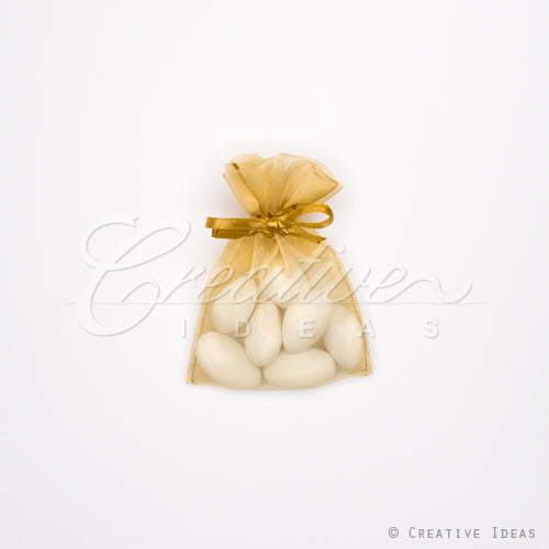 3"X4" Organza Pouch-Dozen (Antique Gold)