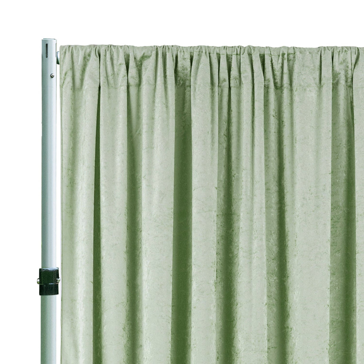 Velvet Backdrop Drape Panel 10 ft x 57 in Sage Green