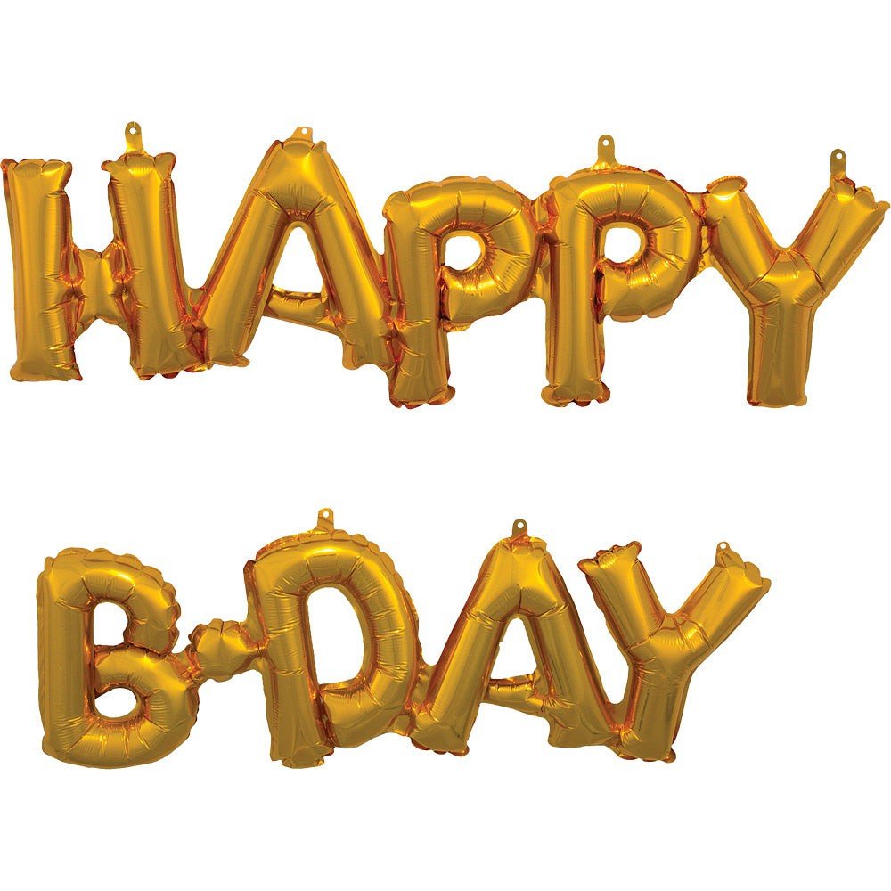 Foil Balloon Happy Bday Gold