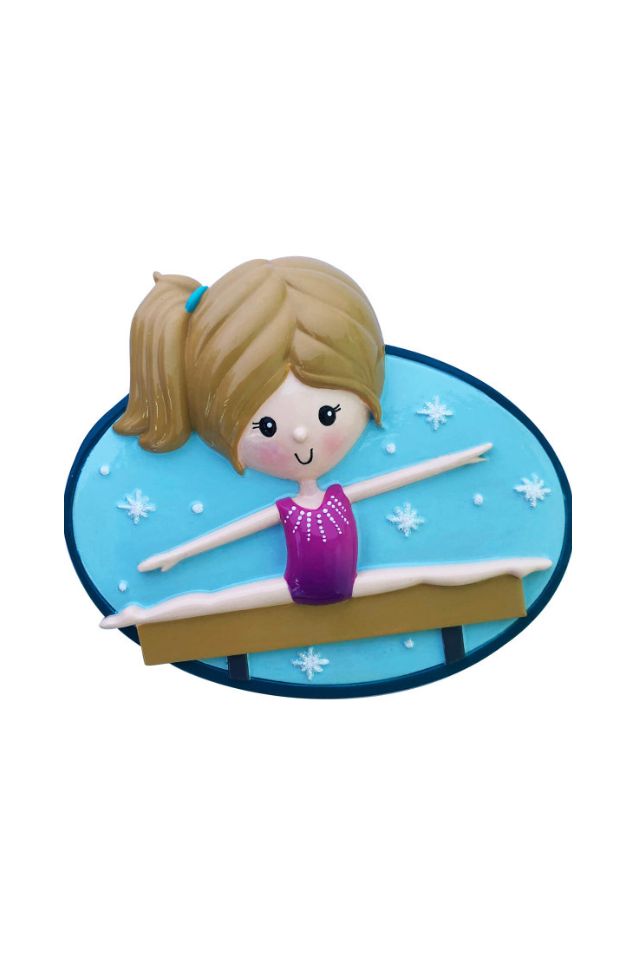 3" Gymnast With Stars Customizable Ornament