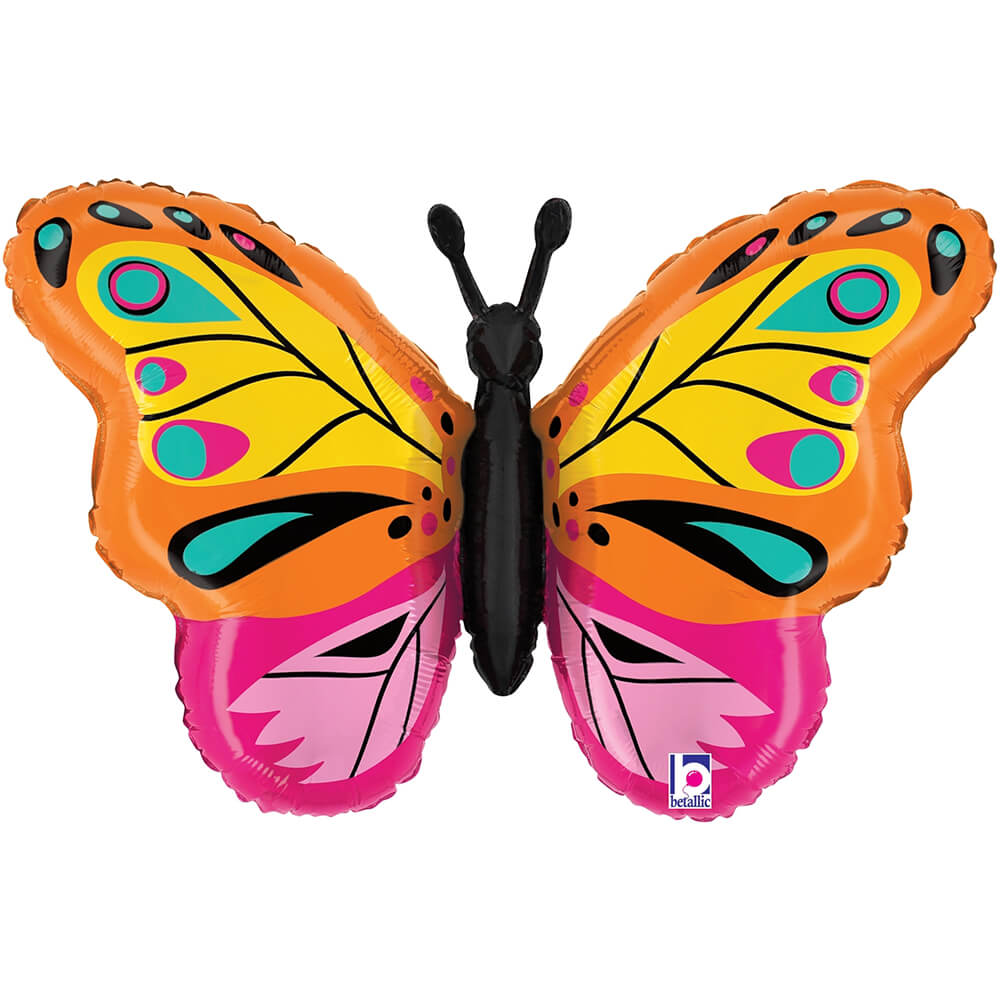 Butterfly Foil Balloon 30 Inch Colorful