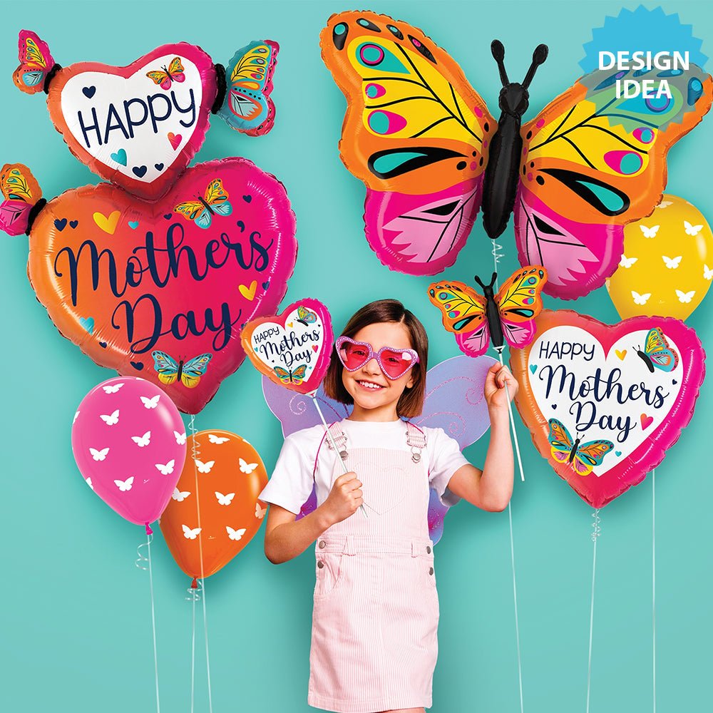 Butterfly Foil Balloon 30 Inch Colorful