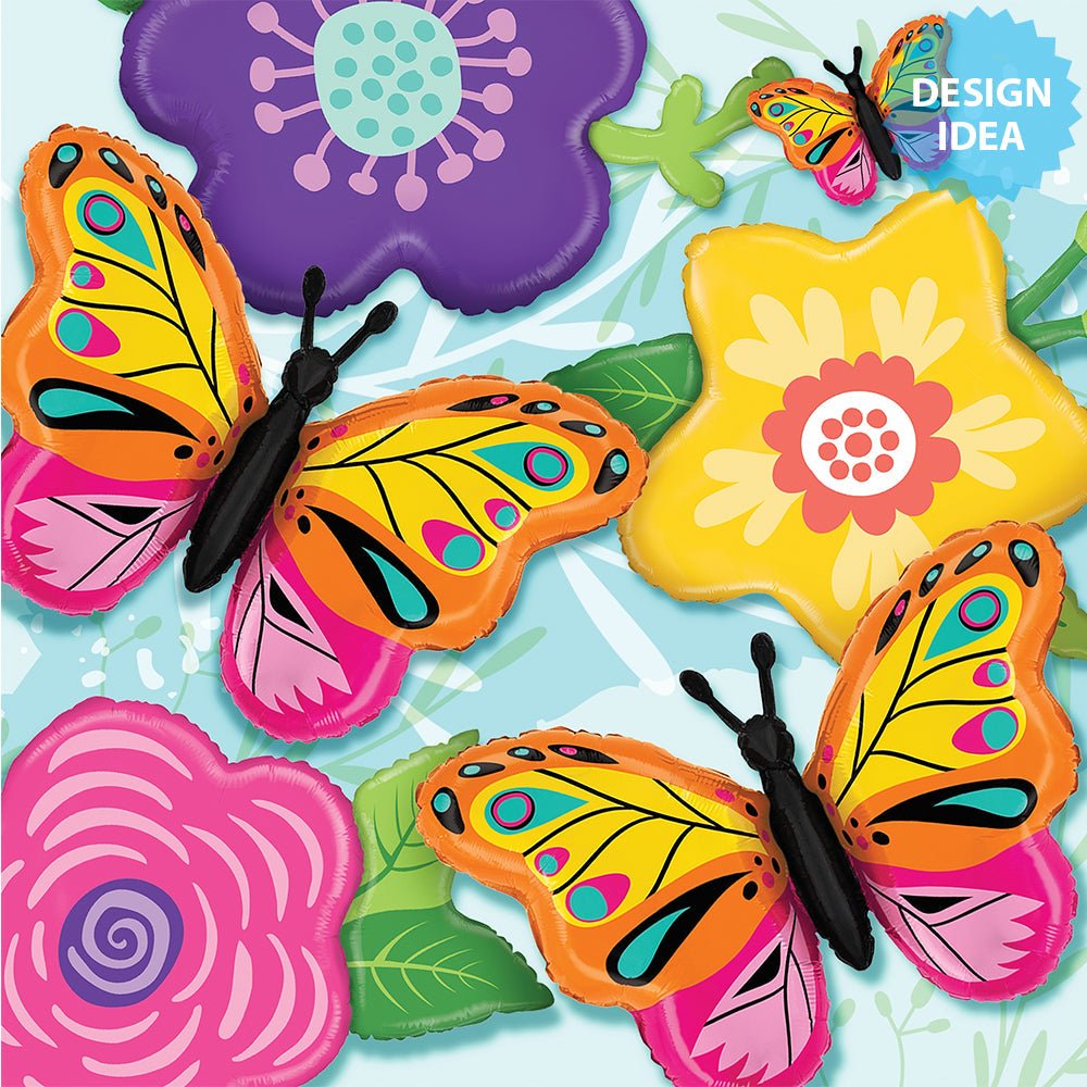 Butterfly Foil Balloon 30 Inch Colorful