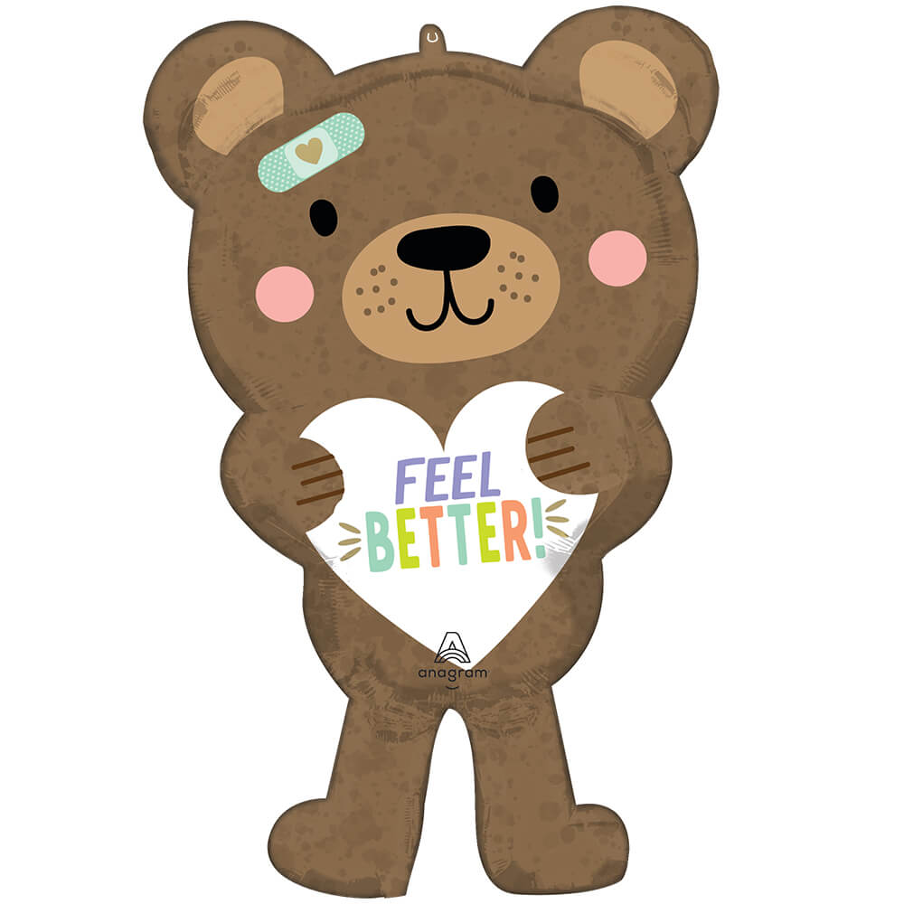 Foil Balloon 30 Inch Feel Better Bear
