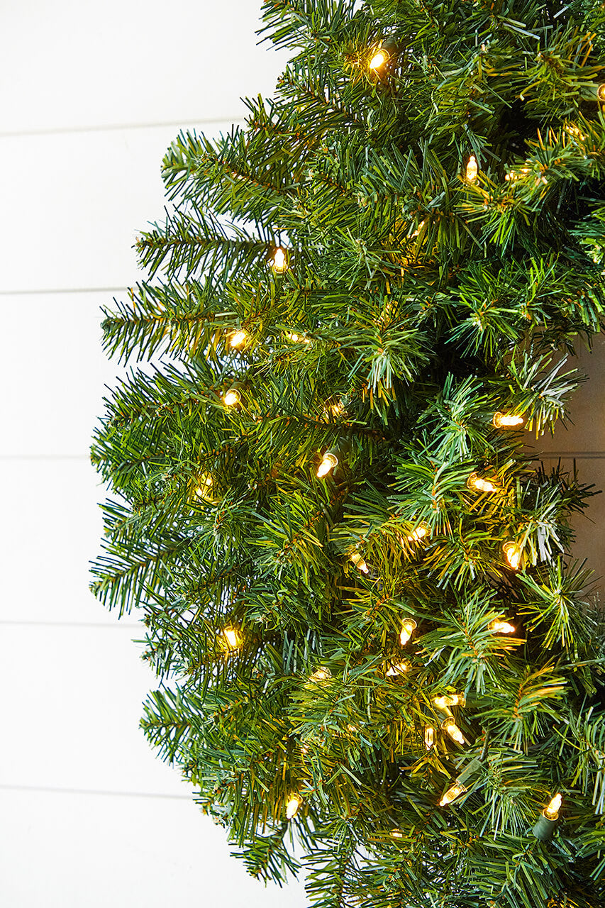 Norway Pine Wreath 30 Inch LED Prelit Christmas Holiday Door Decor