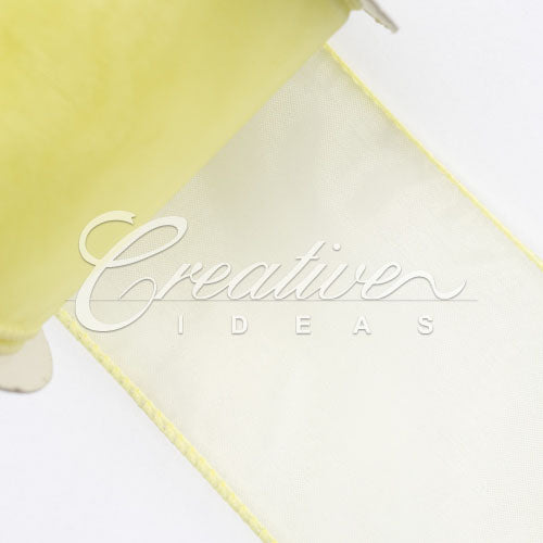 2 1/2" Wired Organza Ribbon - 10 Yards (Baby Maize)