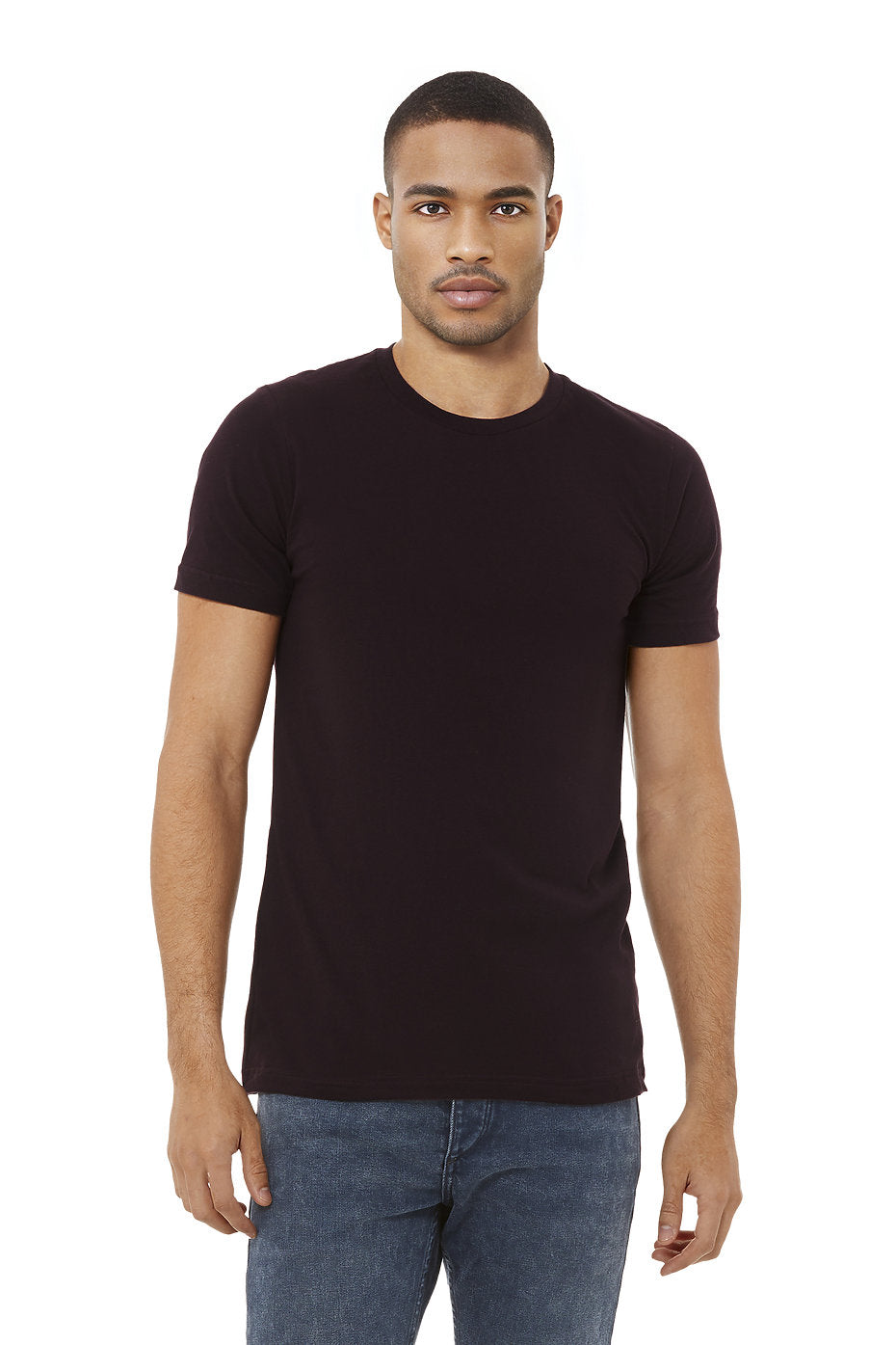 Bella Canvas 3001 Airlume Combed And Ring-Spun Cotton Fabric - Oxblood Black, Crewneck, Short Sleeve (1 Piece)