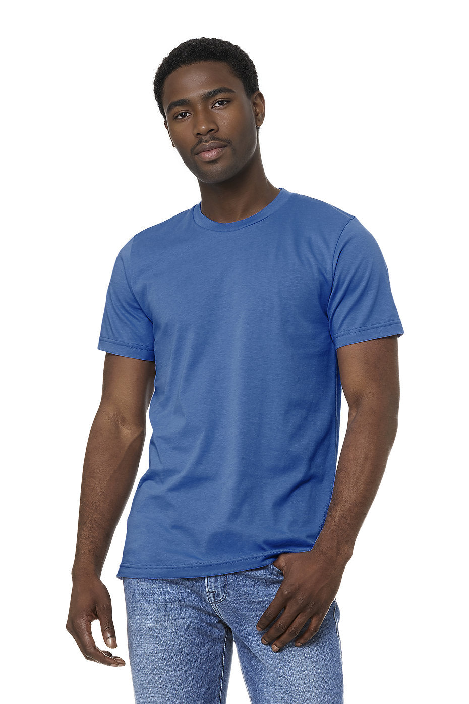 Bella Canvas 3001 Airlume Combed And Ring-Spun Cotton Fabric - Columbia Blue, Unisex Crewneck, 32 Single, 4.2 Oz (1 Unit)
