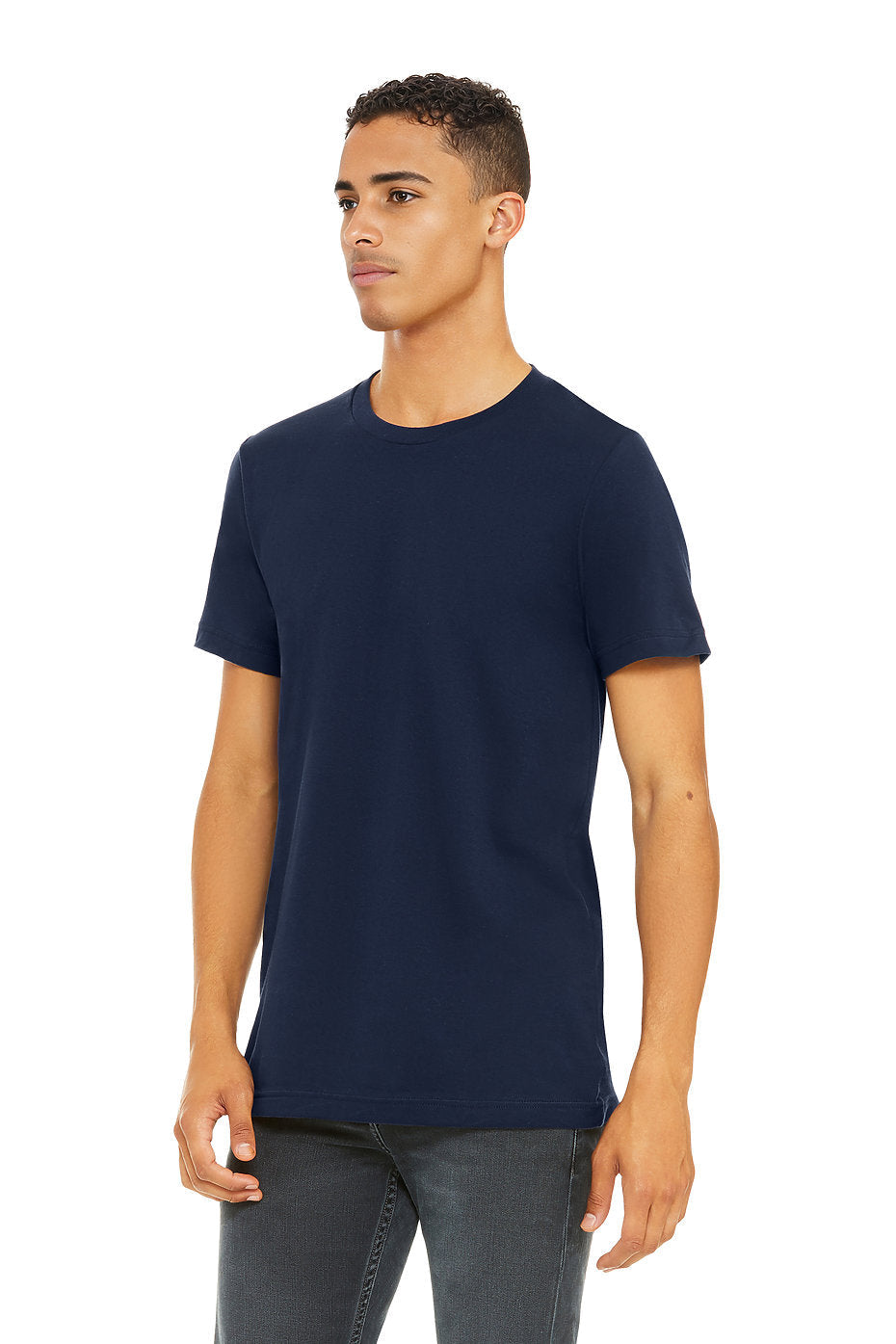 Bella Canvas 3001 Cotton Fabric - Navy, Crewneck, Short Sleeve, Unisex, 4.2 Oz (1 Piece)