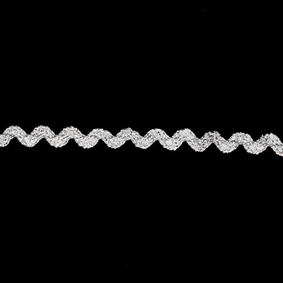 0.25" Metallic Silver Ric Rac Trim