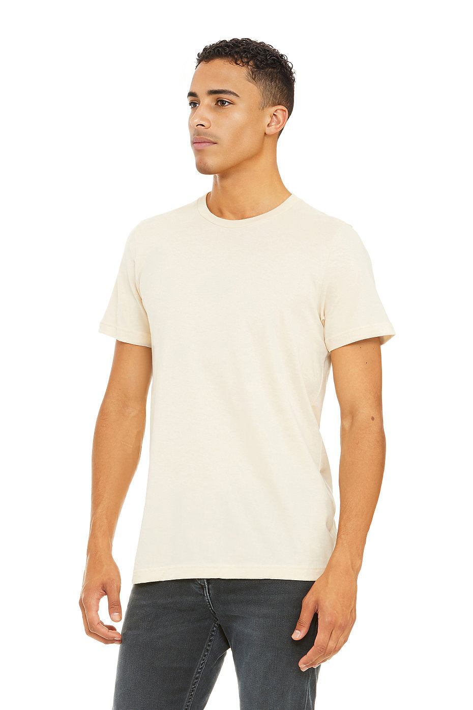 Bella Canvas 3001 Cotton T-Shirt Fabric - Natural, Crewneck, Unisex, Short Sleeve (1 Piece)