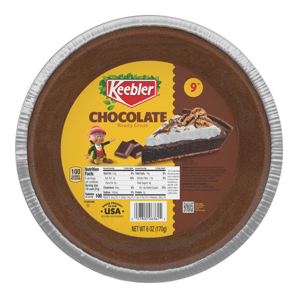 Keebler Ready Crust 6 oz. Chocolate Graham 9" Pie Shell - 12/Case