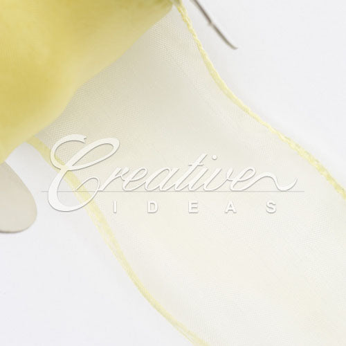 2 1/2" Wired Organza Ribbon - 10 Yards (Canary)