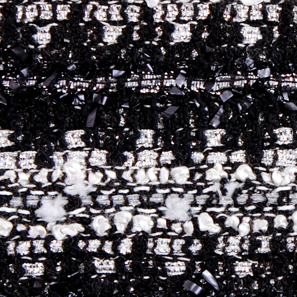 Black/Metallic Silver Boucle