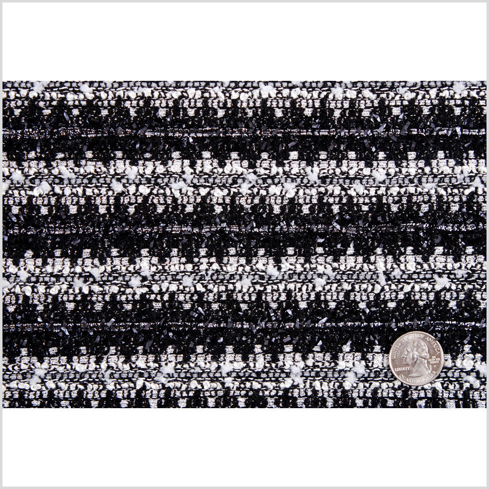 Black/Metallic Silver Boucle