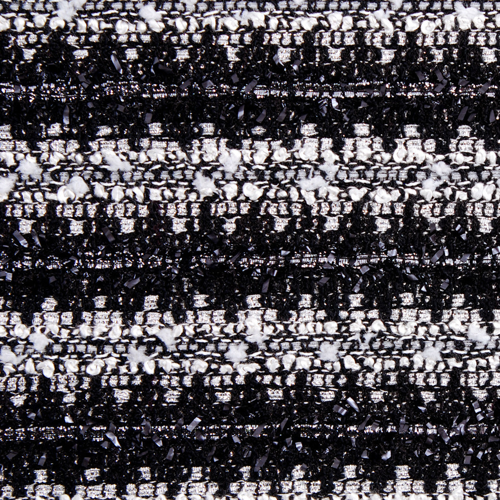 Black/Metallic Silver Boucle
