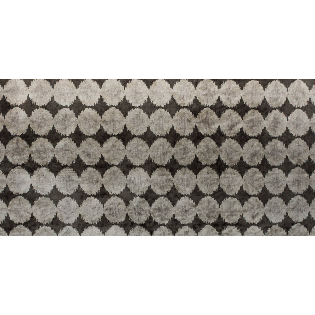 Oyster Gray Geometric Ikat Velvet