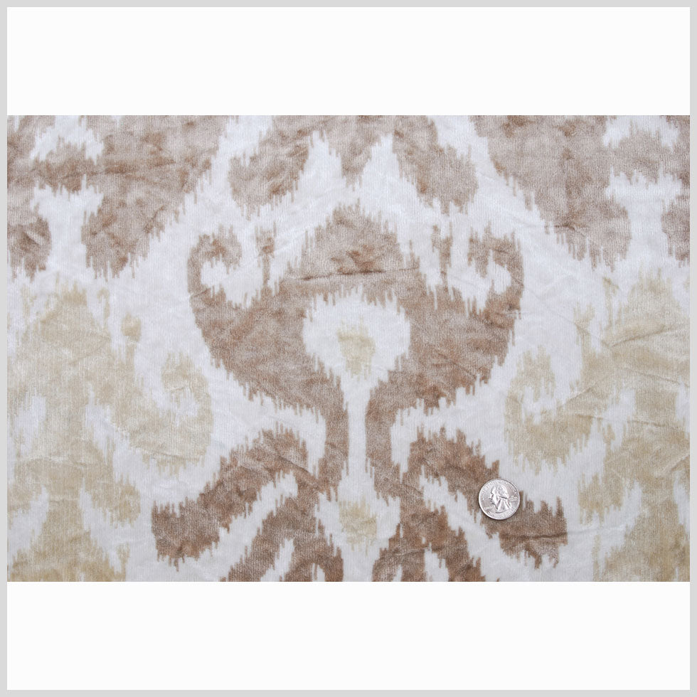 Beige Ikat Velvet