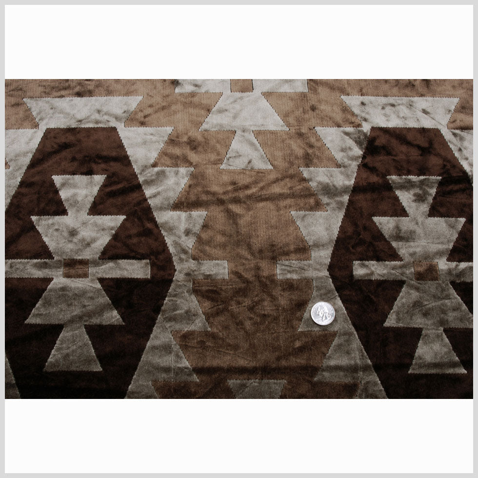 Brown Geometric Velvet