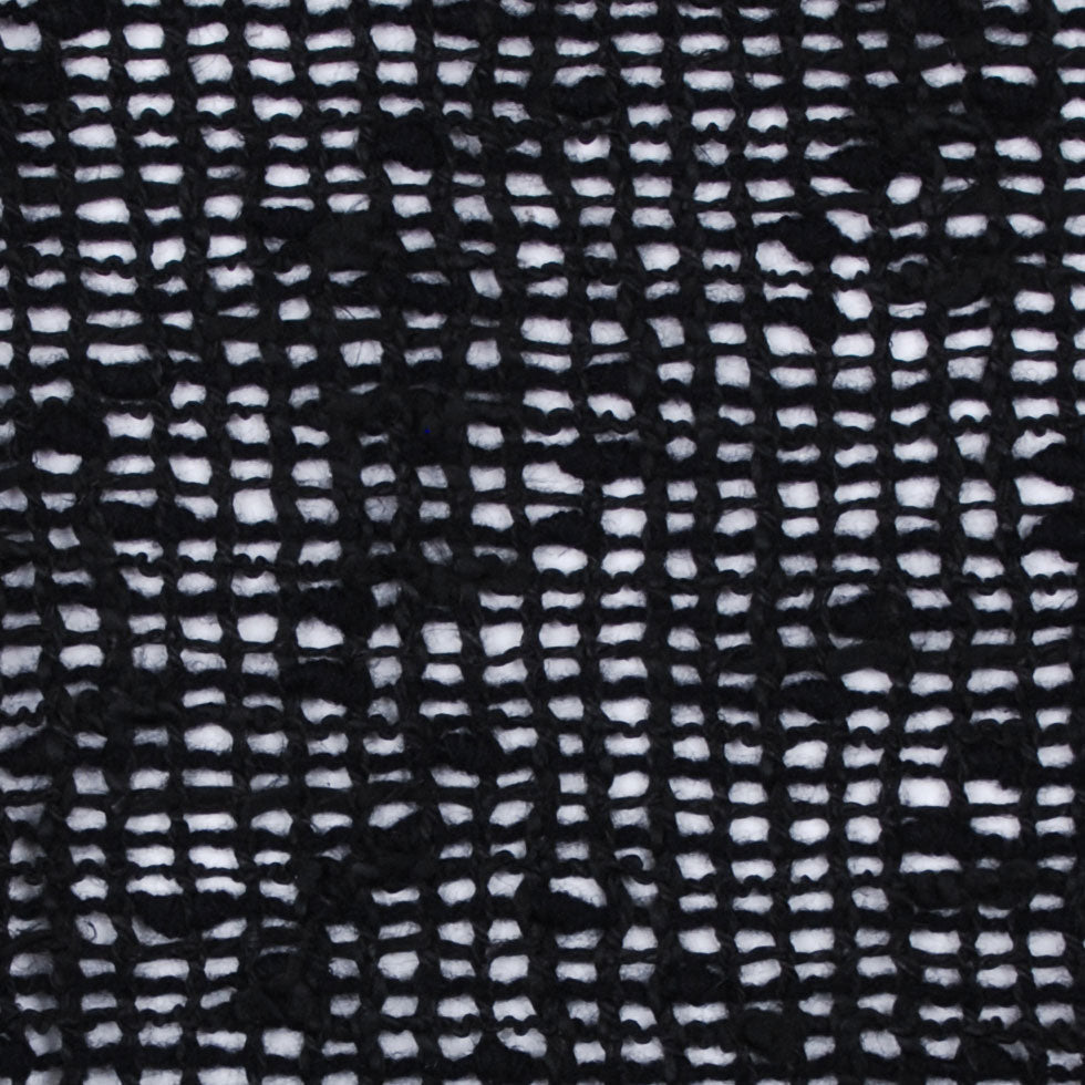 Italian Black Peekaboo Wool Blend