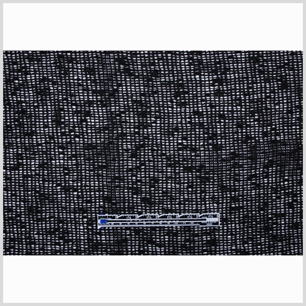Italian Black Peekaboo Wool Blend