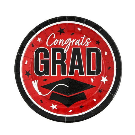 9" Congrats Grad Round Paper Dinner Plates 25 Count