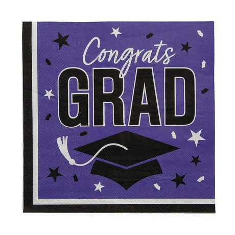 6 1/2" Congrats Grad Party Paper Luncheon Napkins 50 Count