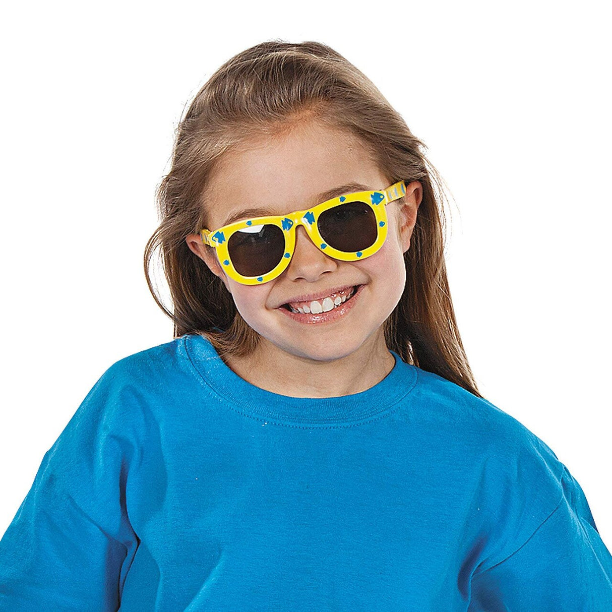 Kids Purple, Blue, Green & Yellow Fish Print Sunglasses – 5", 12 Pc
