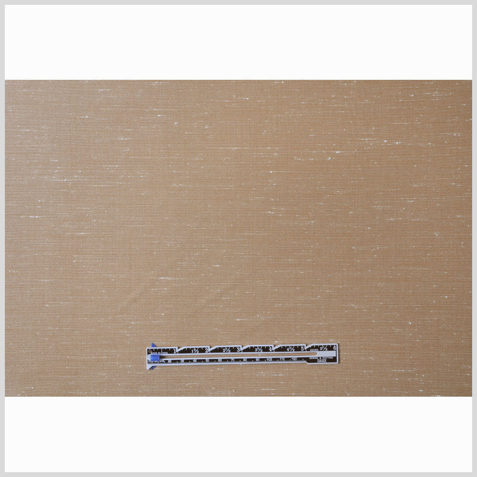 Italian Tan Stretch Silk-Wool Woven