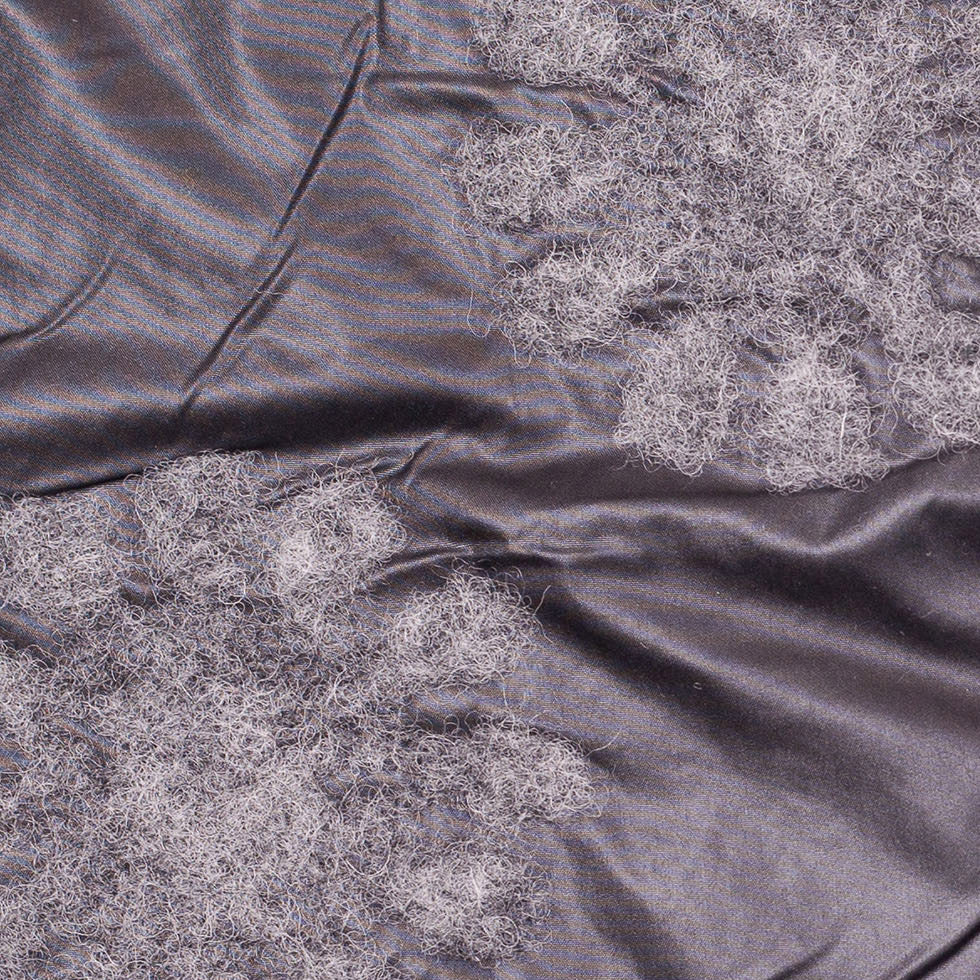 Italian Black/Gray Floral Novelty Wool Blend