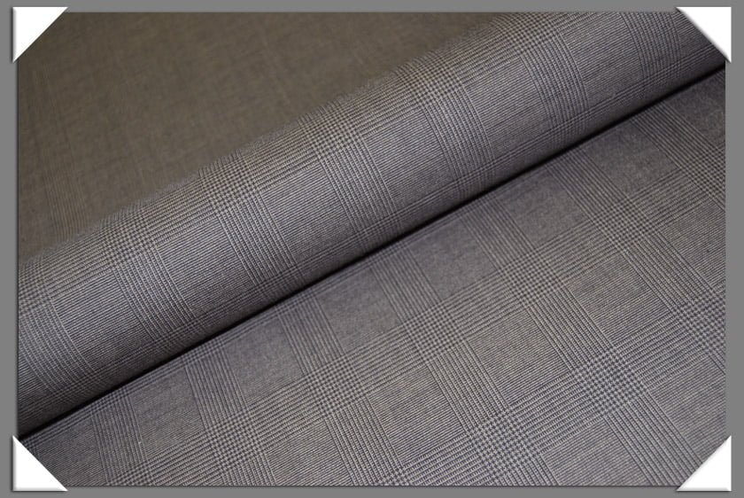 Brown Glen Plaid Wool Fabric - Brown Glen Plaid, 58/60" Width