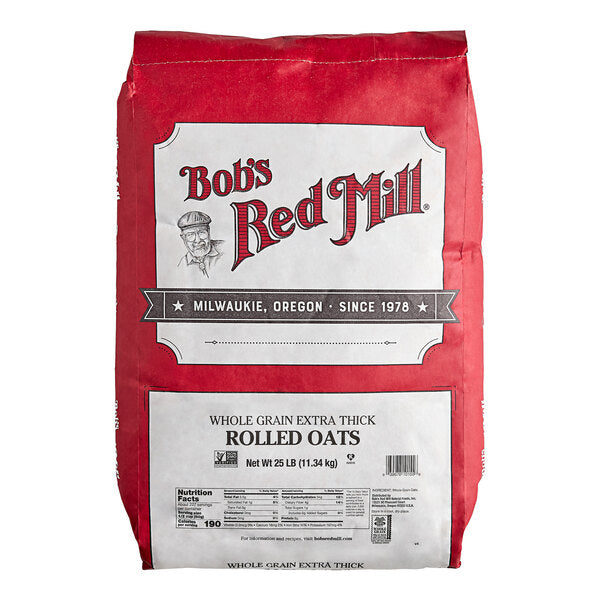 Bob's Red Mill 25 lb. Extra-Thick Whole Grain Rolled Oats