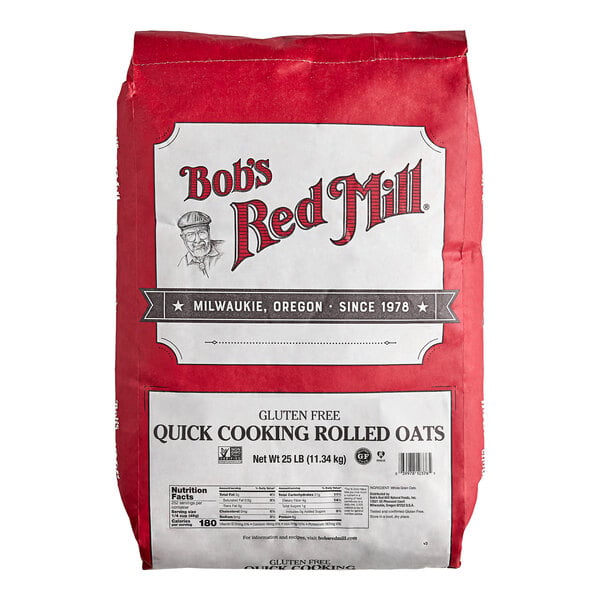 Bob's Red Mill 25 lb. Gluten-Free Quick-Cooking Rolled Oats