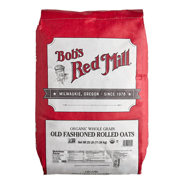 Bob's Red Mill 25 lb. Organic Whole Grain Rolled Oats