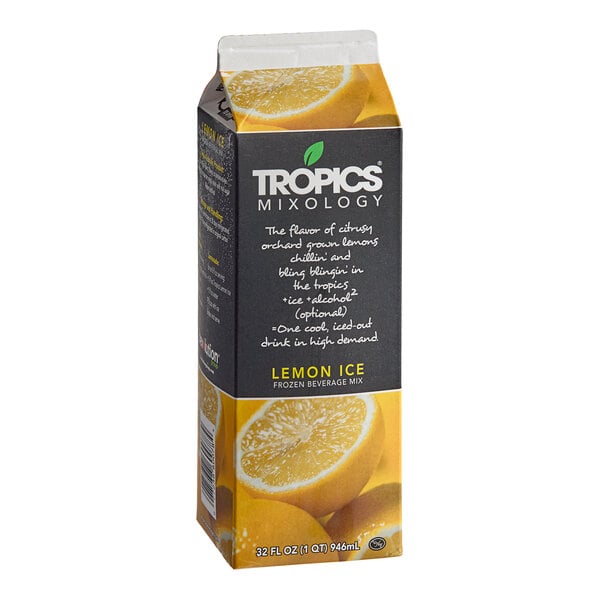 Tropics Mixology Lemon Ice Frozen Beverage Mix 32 fl. oz. - 12/Case