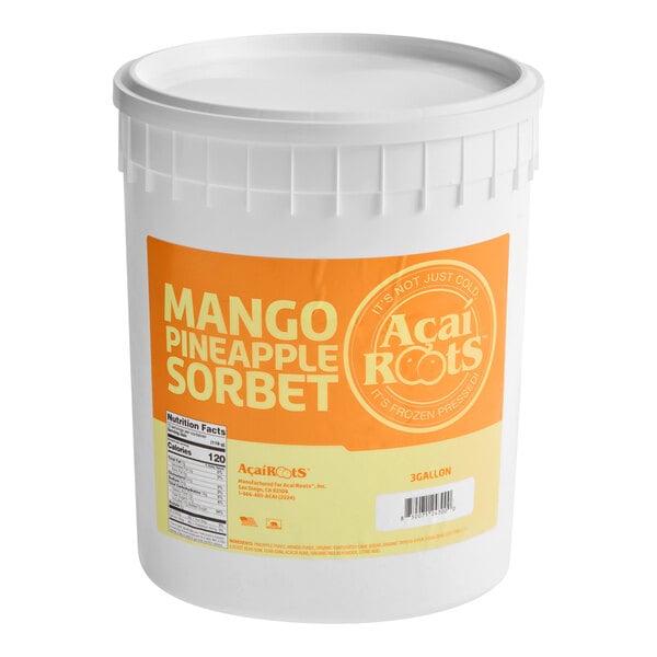 Acai Roots Mango Pineapple Cream Sorbet 3 Gallon