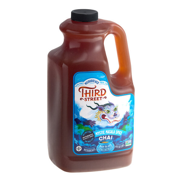 Third Street Mystic Masala Chai Tea Latte 1:1 Concentrate 64 fl. oz. - 6/Case