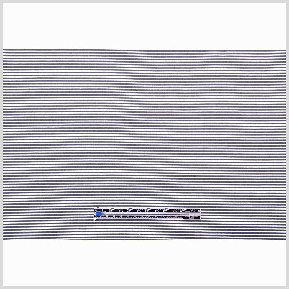 Italian Black Striped Cotton-Blended Woven